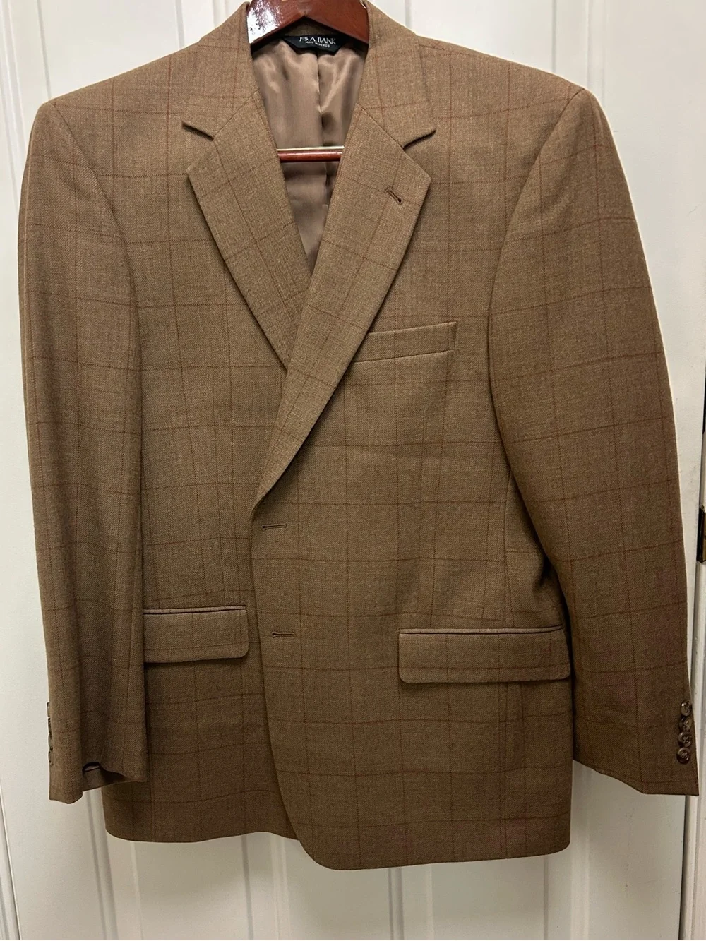 Jos. A. Bank Brown Windowpane Wool Sport Coat